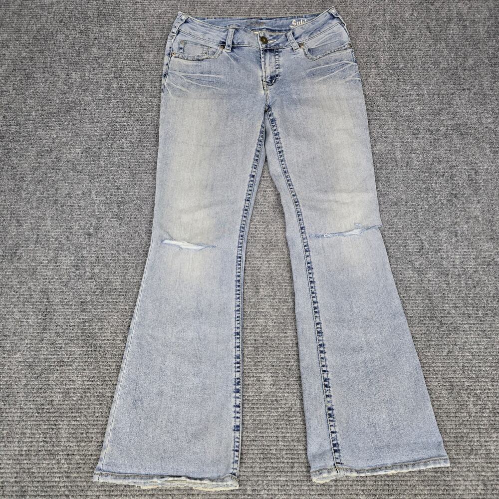 Silver Jeans Suki Womens 31x32 Light Wash Distressed Bootcut Y2K